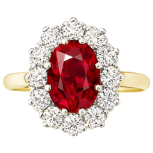 Two Tone Gold 14K 4.75 Ct Red Ruby With Natural Earth Mined Diamonds Ring New