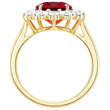 Two Tone Gold 14K 4.75 Ct Red Ruby With Natural Earth Mined Diamonds Ring New