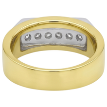 Two Tone Gold 14K Men Ring Band Princess Real Natural Earth Mined DIAMOND ( NOT LAB GROWN ) 0.72 Carats