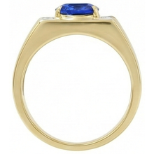 Two Tone Gold 14K Oval Sapphire & Round Natural Earth Mined DIAMOND ( NOT LAB GROWN ) Ring 2.31 Ct.