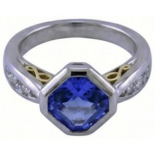 natural round tanzanite 3.75ct watch close up detail