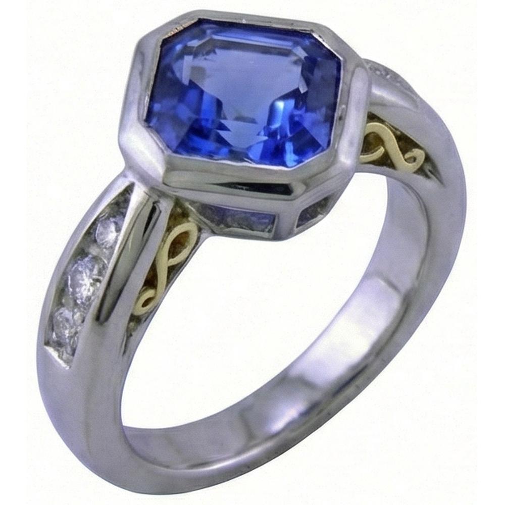 natural round tanzanite 3.75ct watch top view