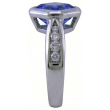 natural round tanzanite 3.75ct watch profile view