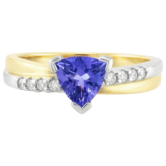 natural round tanzanite 2.60ct ring side angle