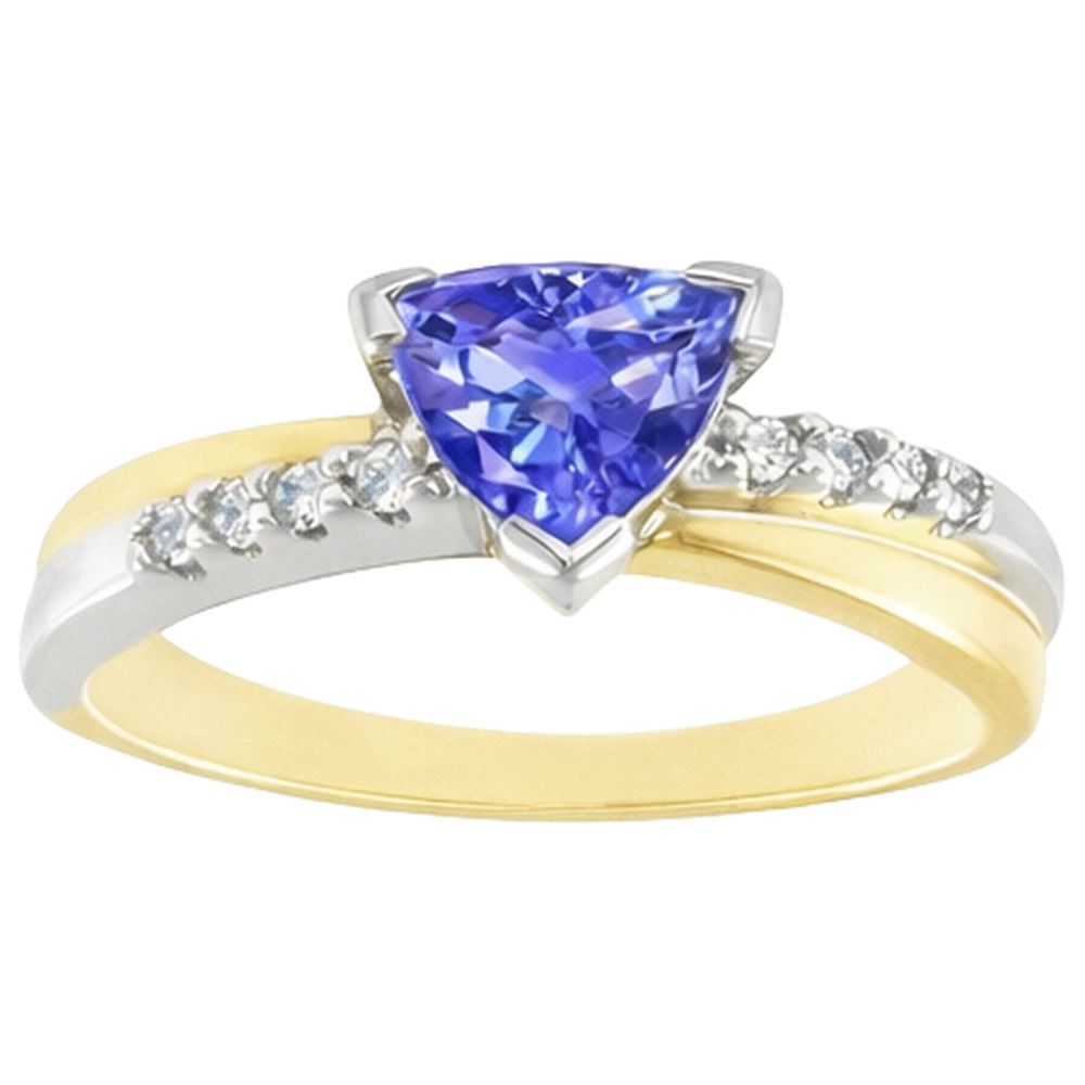 natural round tanzanite 2.60ct ring close up detail