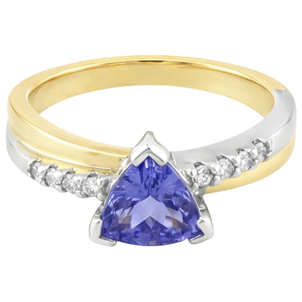 natural round tanzanite 2.60ct ring top view