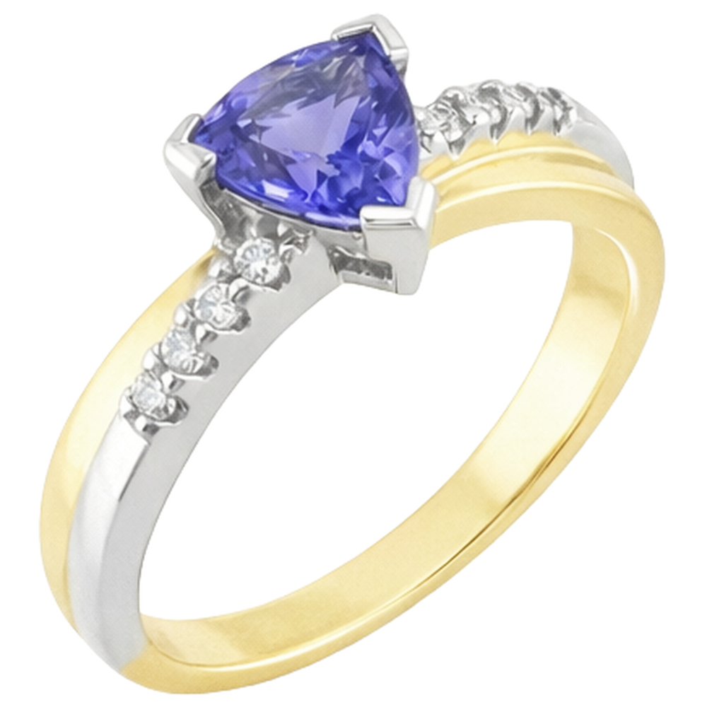 natural round tanzanite 2.60ct ring profile view