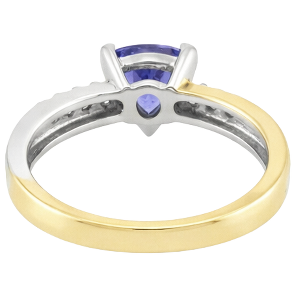 natural round tanzanite 2.60ct ring with diamond accents
