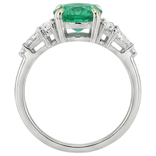 Authentic Fine Emerald Gemstone Ring – top view