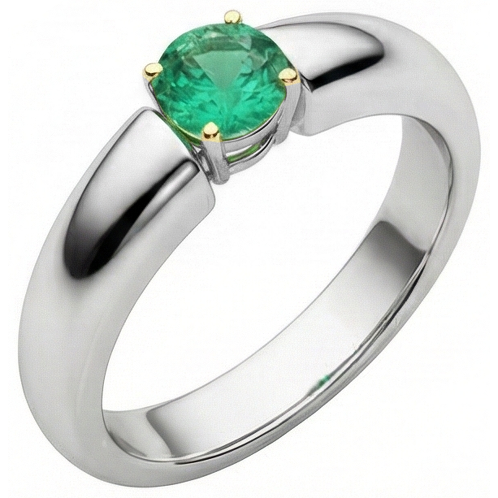 Earth-Mined Fine Emerald Precious Stone Ring – side view