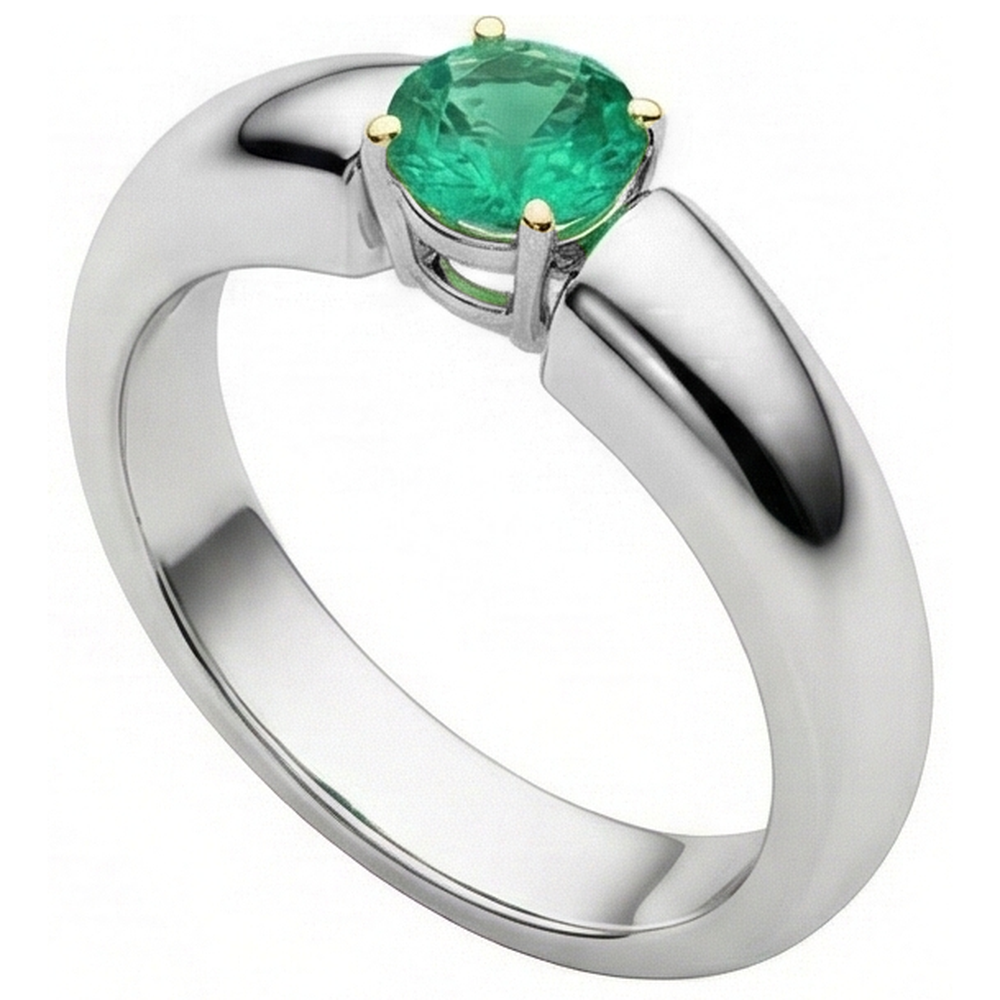 Earth-Mined Fine Emerald Precious Stone Ring – angle view