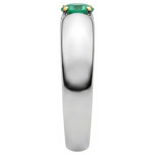 Earth-Mined Fine Emerald Precious Stone Ring 1 ct 14K Two Tone Gold – back view