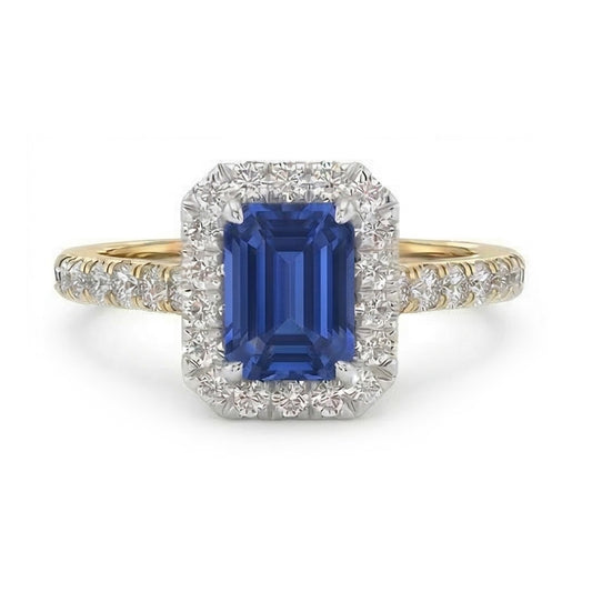 natural emerald sapphire 3ct ring side angle