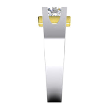 Two Tone Men's Real Solitaire Diamond Ring 1 Carat