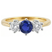 natural round sapphire 3.50ct ring side angle