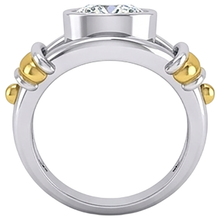 Two Tone Natural Earth Mined Diamond Solitaire Mens Ring Bezel Set 2 Carats