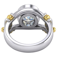 Two Tone Natural Earth Mined Diamond Solitaire Mens Ring Bezel Set 2 Carats