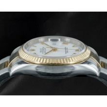 Two Tone Oyster Bracelet Rolex Datejust 36 Mm Men's Watch White Dial QUICK SET