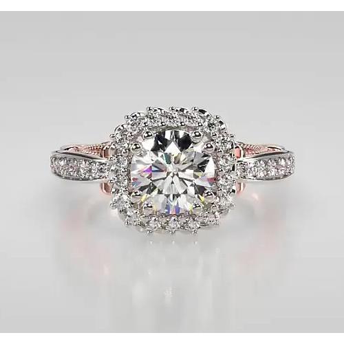 natural round diamond 2.50ct ring front view