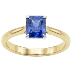 Natural Sapphire Ring 1.50ct - Two Tone 14K Gold