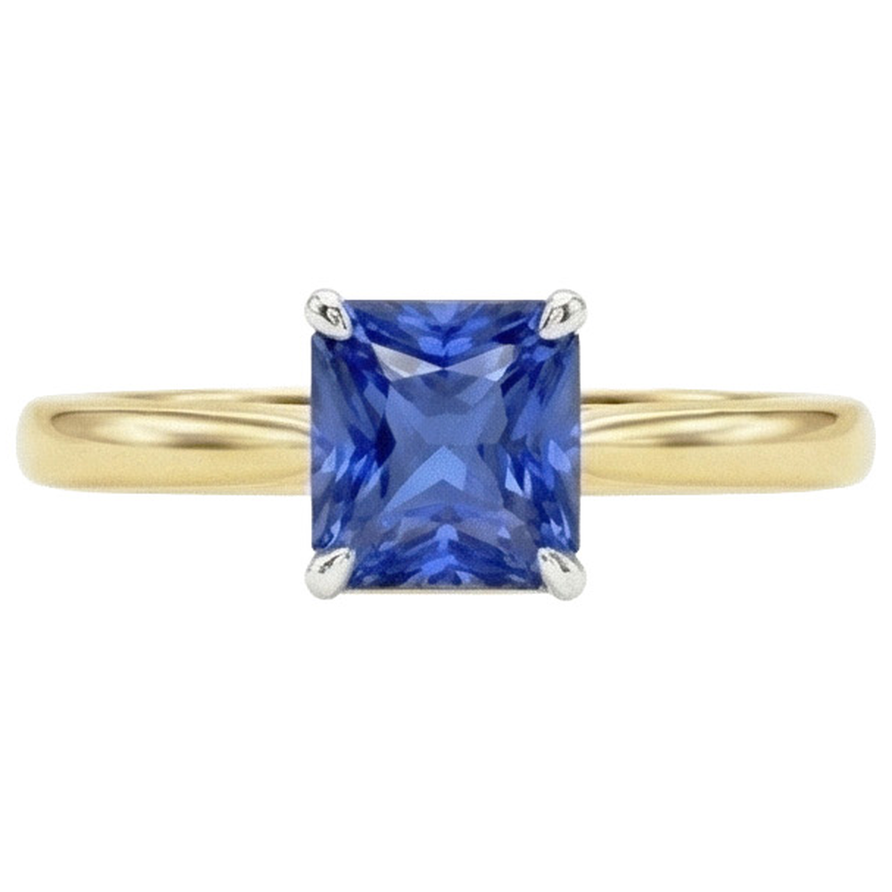 natural radiant sapphire 1.50ct ring side angle
