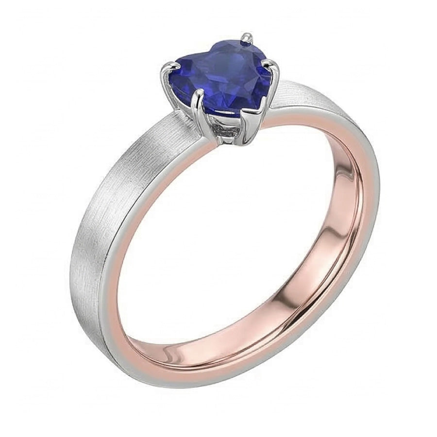 natural heart sapphire 1.50ct ring top view