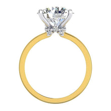 Two Tone Solitaire Ring With Accents Natural 4.50 Carats Gold Diamond Jewelry