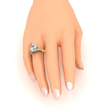 Two Tone Solitaire Ring With Accents Natural 4.50 Carats Gold Diamond Jewelry