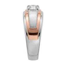 Two Tone Solitaire Round Old Cut Natural Earth Mined Diamond Ring Prong Set 1 Carat