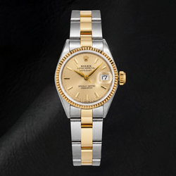 Rolex Datejust 6917 26mm Champagne Stick Dial Two Tone Watch