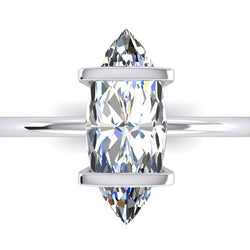 Two Bar Prong Marquise Ring Unique Style