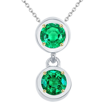 Gemstone Pendant 14 Karat Two Tone Gold with Colombian Emerald – main view