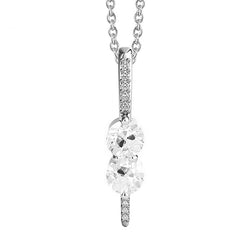 Diamond Drop Pendant – Old Mine Cut 1 ct 14K White Gold