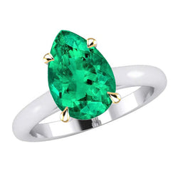 GIA-Certified Fine Emerald Precious Stone Ring 2 ct – 14K Two