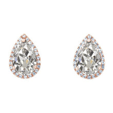 Real Brilliant Diamond Stud Earrings 2 ct 14K Two Tone Gold – main view