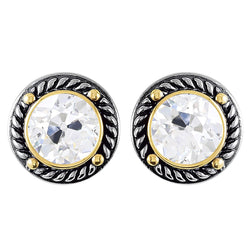 Fine Diamond Antique Cushion Stud Earrings 5 ct – Two-Tone 14K