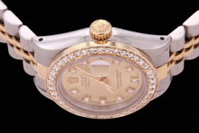 Two Tone Champagne Natural Earth Mined Diamond Dial Bezel Lady Watch Rolex Datejust