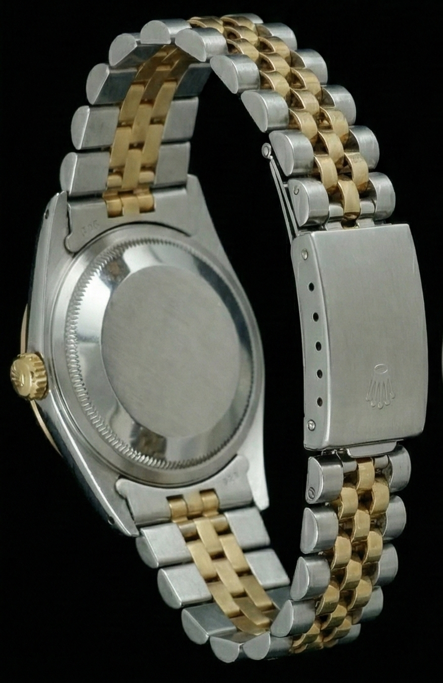 Two Tone Fluted Bezel Datejust Lady Watch Blue Roman Dial Rolex
