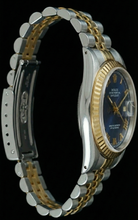 Two Tone Fluted Bezel Datejust Lady Watch Blue Roman Dial Rolex