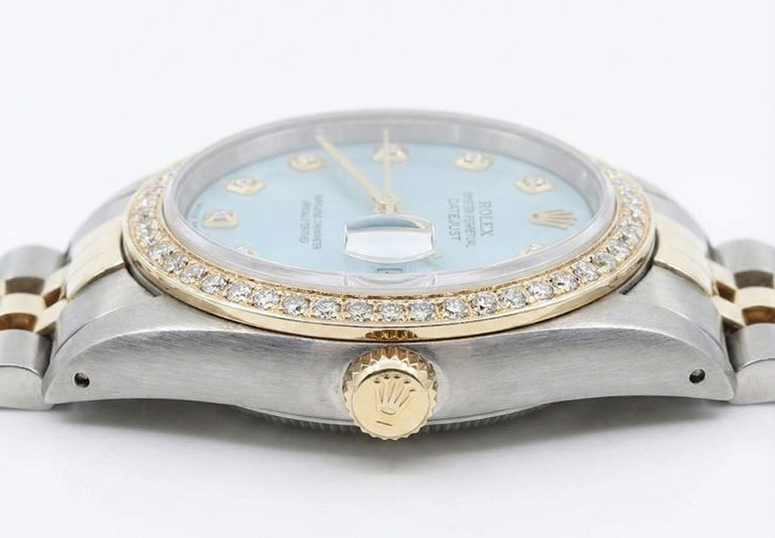 Two Tone Jubilee Watch Bezel Diamond Dial Rolex Datejust QUICK SET