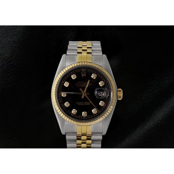 Two Tone Men Rolex Datejust Watch Diamond Dial Jubilee Bracelet1