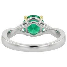 Fine Emerald Gemstone Ring 2-ct Two-Tone 14K Gold – back view