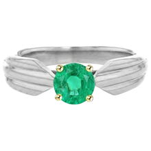 Brilliant Colombian Emerald Gemstone Ring 1 ct – profile view