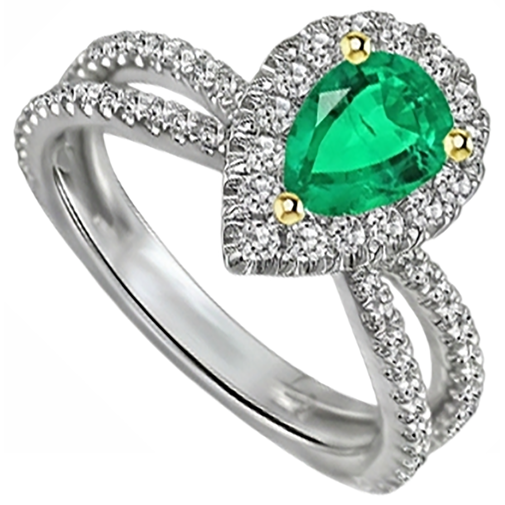 Natural Emerald Gemstone Ring – profile view