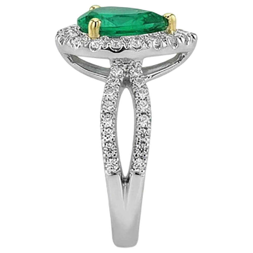 Natural Emerald Gemstone Ring – back view