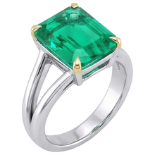 Natural Colombian Emerald Colored Stone Ring – side view