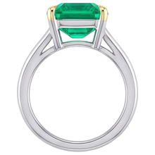 Custom Colombian Emerald Colored Stone Ring 4 ct – profile view