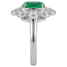 Refined Emerald Precious Stone Ring 2 ct – back view