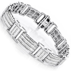 Unique Mens Bracelet Baguette Natural Earth Mined Diamond