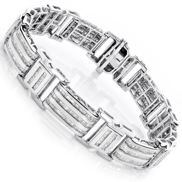 Unique Mens Bracelet Baguette Real Diamond